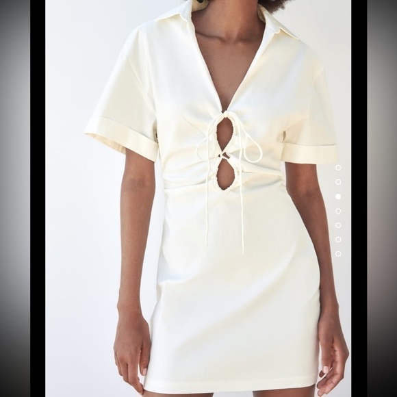 Zara Stretched Linen Blend Dress - Picture 2 of 9